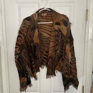 Zonda Nellis Open Front Jacket Sweater Art to Wear Extra Large